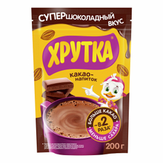 Какао-напиток Хрутка Супершоколадный вкус быстрорастворимый, 200г