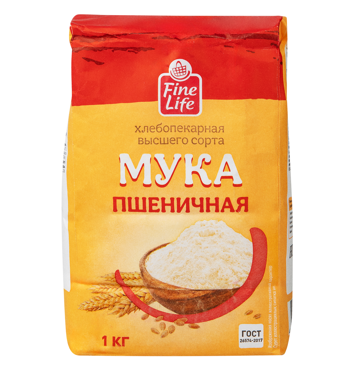 Fine Life Мука пшеничная хлебопекарная, 1кг