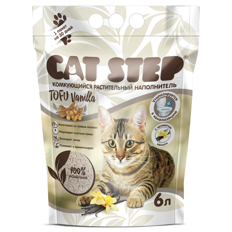 Наполнитель Cat Step Tofu ваниль, 6л