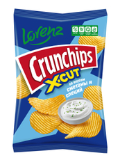 Чипсы Lorenz Crunchips X-Cut рифленые Сметана и специи, 130г