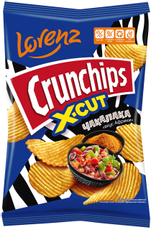 Чипсы Lorenz Crunchips X-Cut рифленые Чакалака, 130г