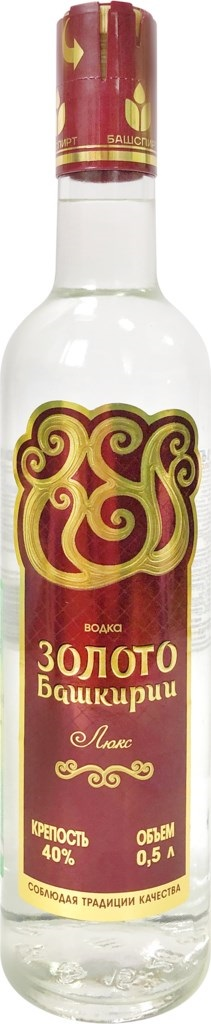 Водка Башспирт Золото Башкирии Люкс, 0.5л