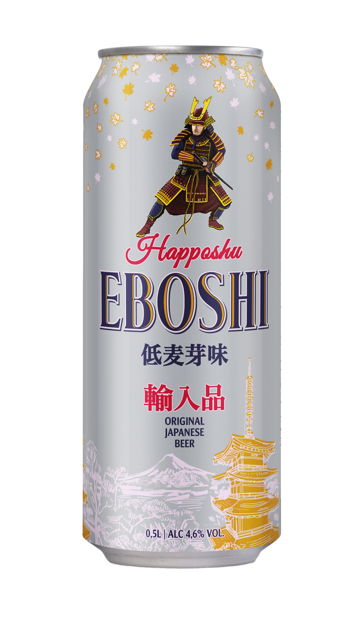 Изображение товара Пиво Eboshi Happoshu светлый лагер 0.5л