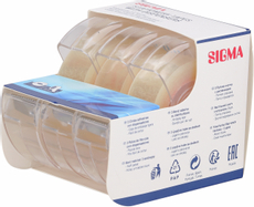 SIGMA Лента клейкая с диспенсером 33м x 19мм, 3шт