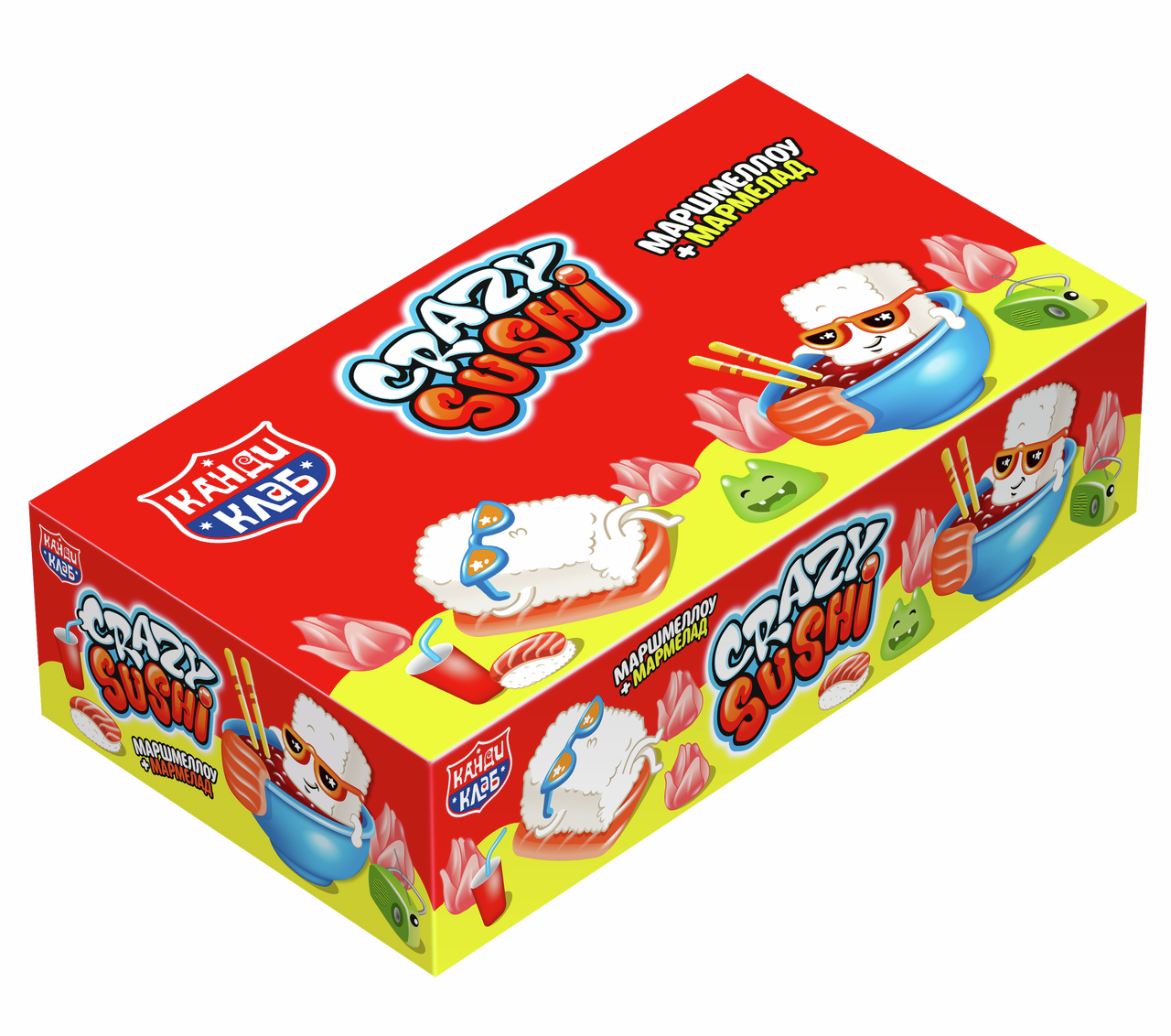 Мармелад Канди клаб Crazy Sushi с маршмеллоу, 15г x 20 шт