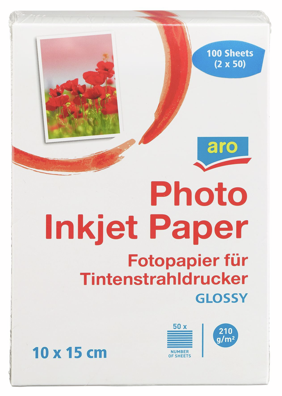 aro Фотобумага глянцевая 210 г/м2 10 х 15см 50 листов, 2шт
