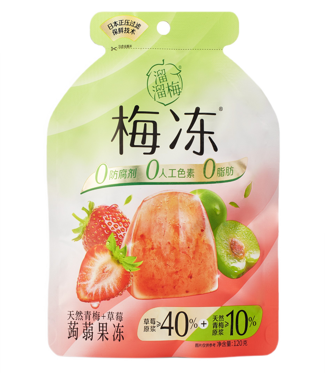 Фруктовое желе Liuliumei конжаковое со сливой и клубникой, 120г