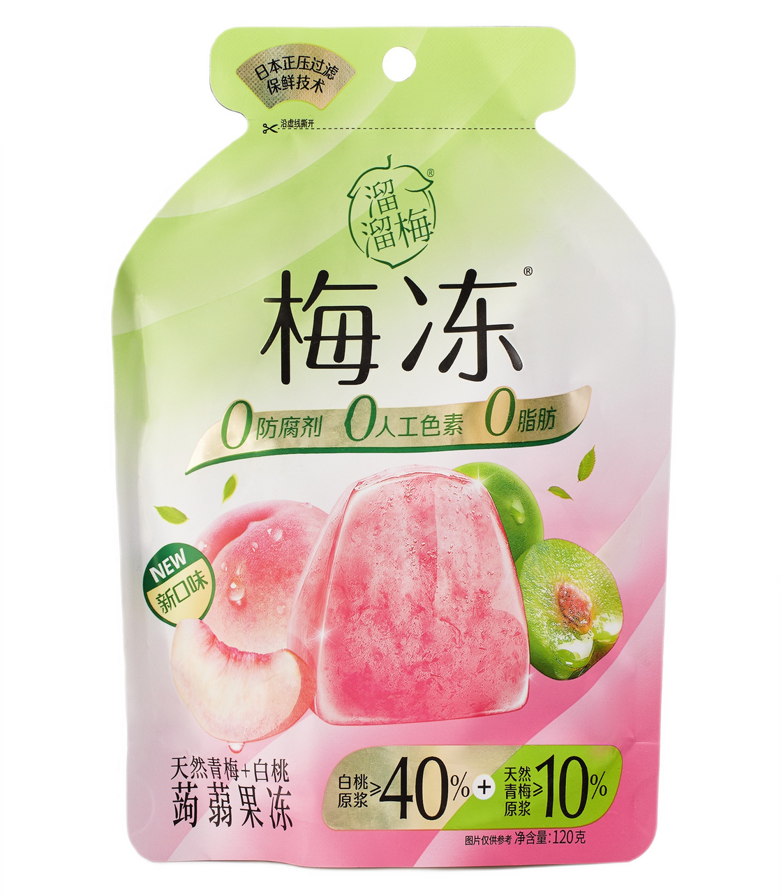 Фруктовое желе Liuliumei конжаковое со сливой и персиком, 120г