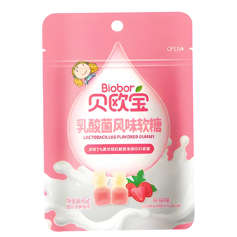 Мармелад жевательный Biobor с лактобактериями и клубникой, 45г