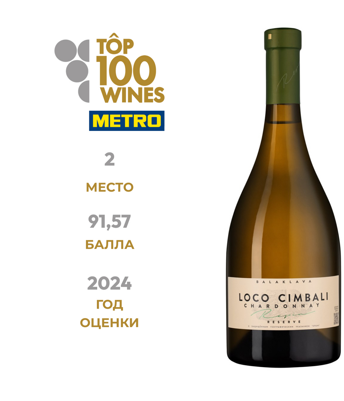 Вино Loco Cimbali Шардоне белое сухое, 0.75л