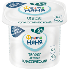 Творог детский ФрутоНяня Классический 5% с 6 месяцев, 100г