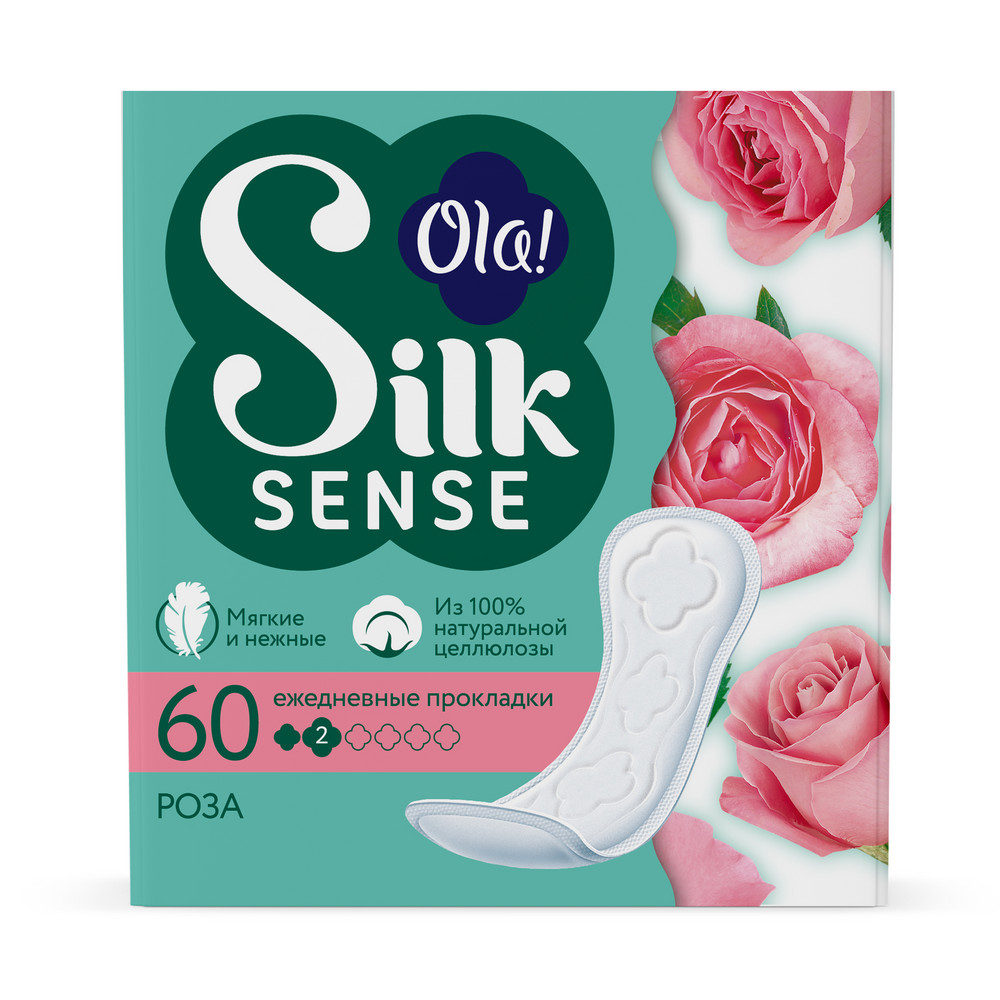 Прокладки ежедневные Ola! Silk Sense Daily с розой, 60шт