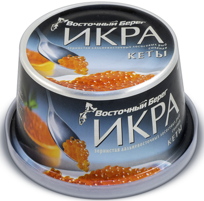 Икра кеты Восточный Берег зернистая лососевая, 125г