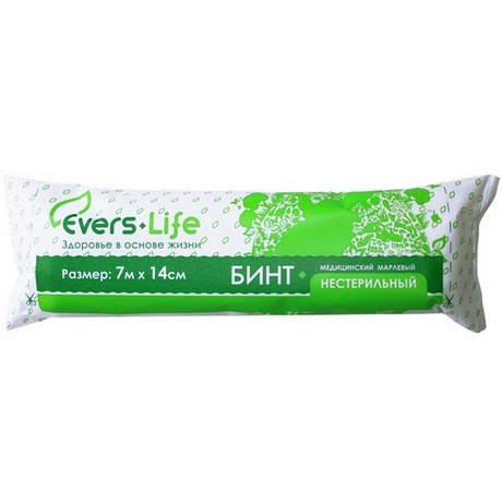 Бинт Everslife нестерильный, 7м x 14см