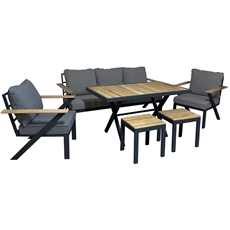 Набор мебели Greengard Луксор черный и бежевый 6 предметов, 350 x 220 x 83см