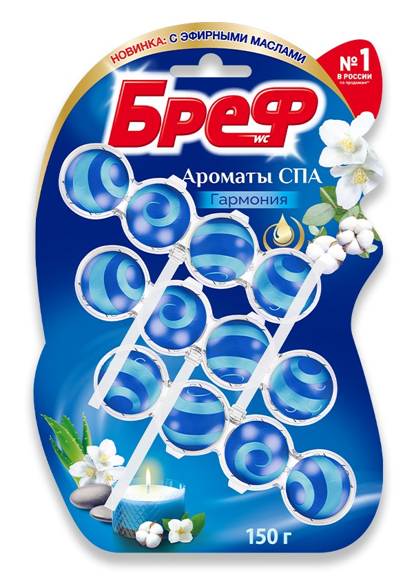 Изображение товара Блок для унитаза Бреф Ароматы СПА Гармония 3 шт по 50 г для свежести и чистоты