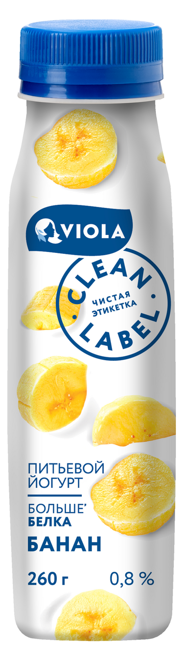 Йогурт питьевой Viola с бананом 0.8%, 260г