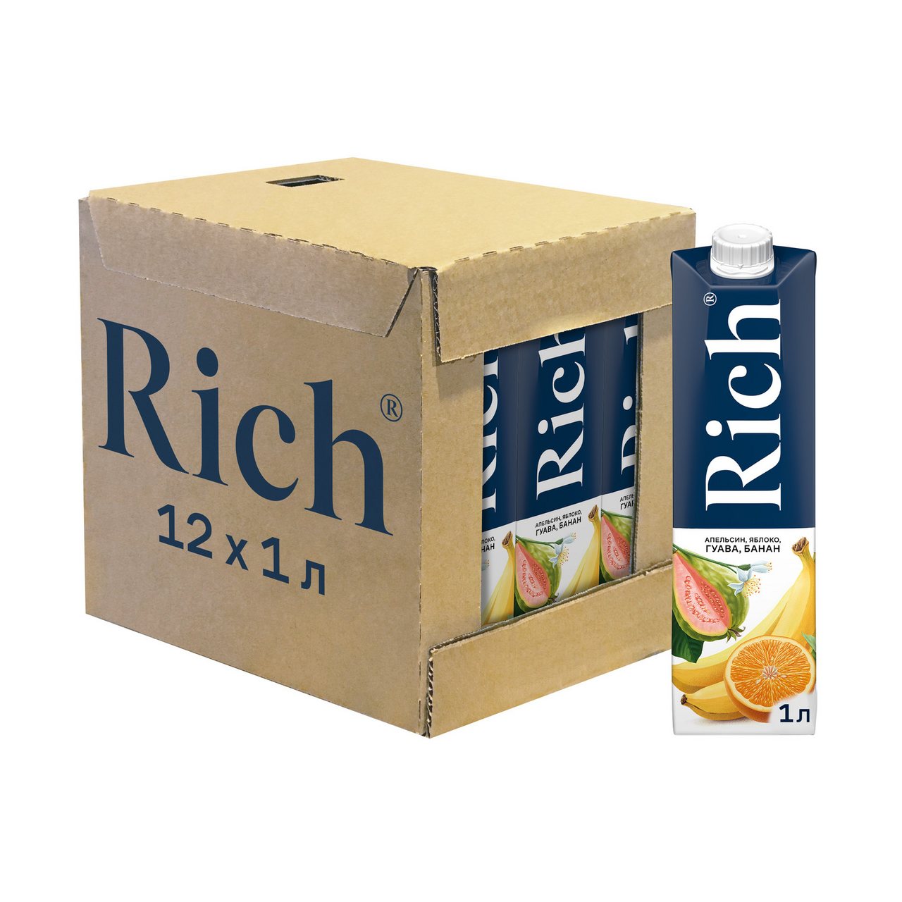 Изображение товара Нектар Rich Тропические фрукты, 1л x 12 шт