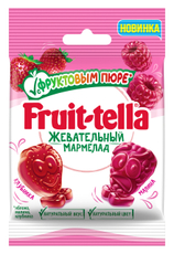 Мармелад жевательный Fruittella с пюре клубники и малины, 36г