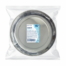 Тарелка одноразовая Vip бумажная серебряная 23см, 10шт