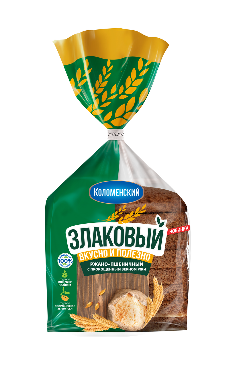 Хлеб Коломенский злаковый ржано-пшеничный с пророщенным зерном ржи, 300г