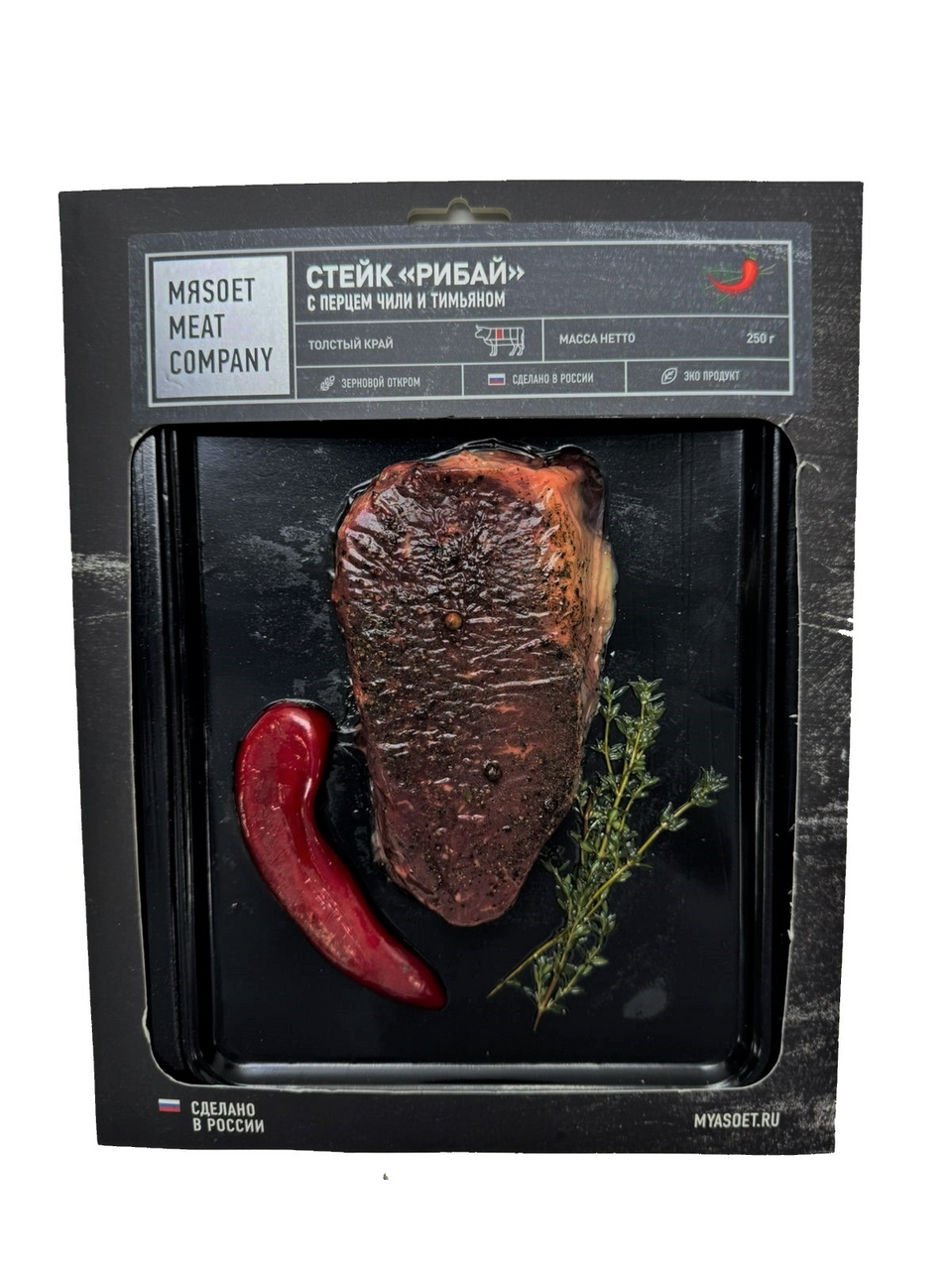 Изображение товара Стейк Рибай высшей категории из говядины Black Angus 250г Myasoet