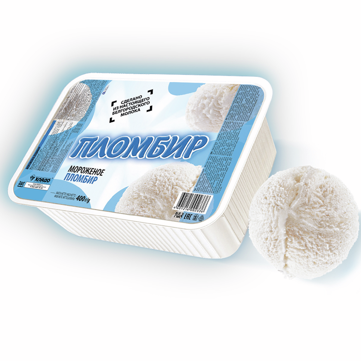 Мороженое пломбир 12%, 400г