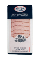 Балык свиной Балтагрос Премиум копчено-вареная нарезка, 90г