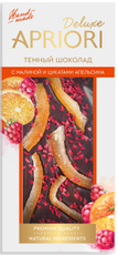 Шоколад Априори Deluxe темный с малиной и цукатами апельсина, 85г