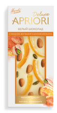 Шоколад Априори Deluxe белый с миндалем фисташками и цукатами апельсина, 85г