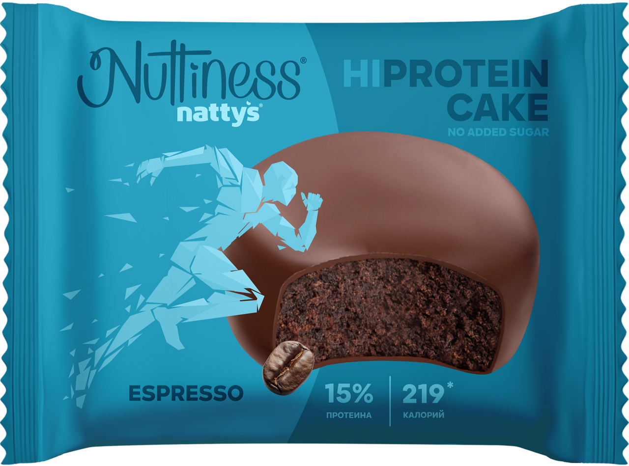 Изображение товара Пирожное протеиновое Nuttiness Брауни-кофе без сахара, 50г