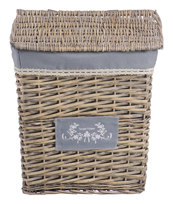 Корзина для белья Natural House плетеная серая, 39 x 28 x 45см