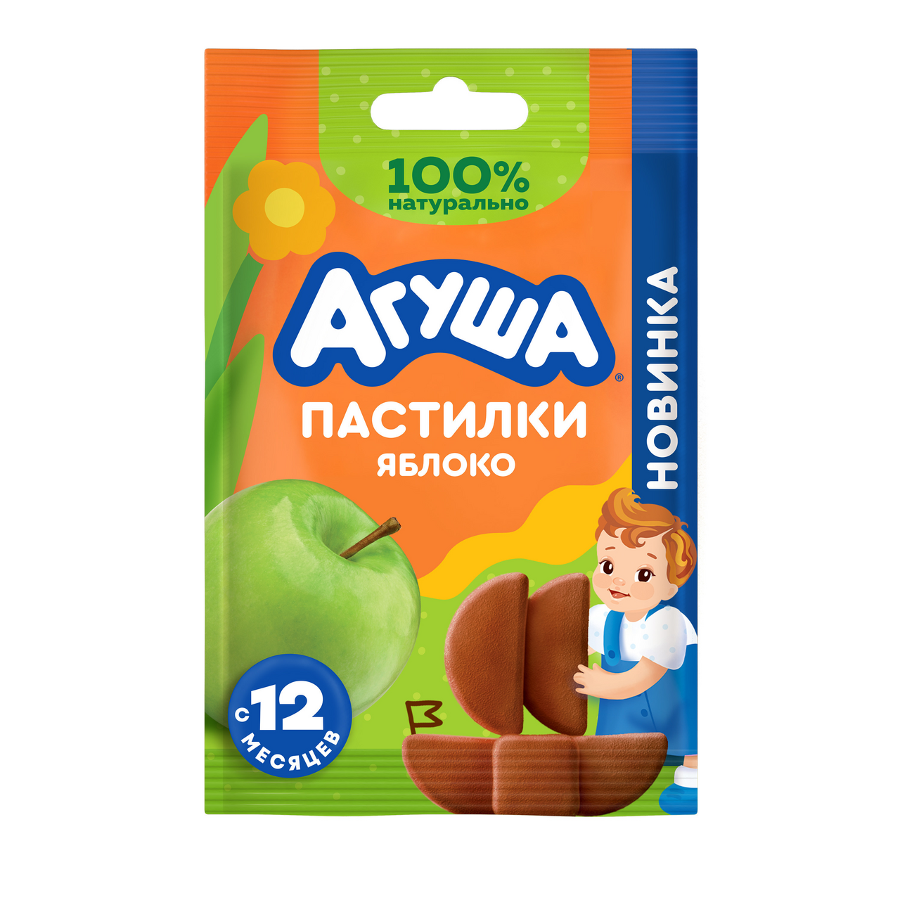 Изображение товара Пастилки фруктовые детские Агуша Яблоко с 12 месяцев, 12г