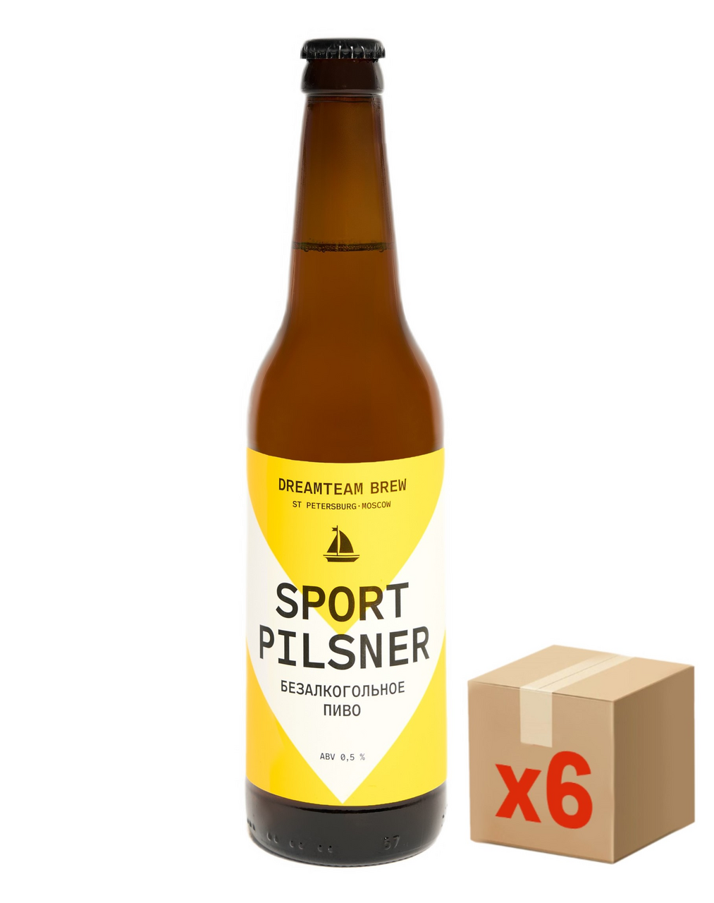 Изображение товара Пиво Dreamteam Brew Sport Pilsner безалкогольное, 450мл x 6 шт