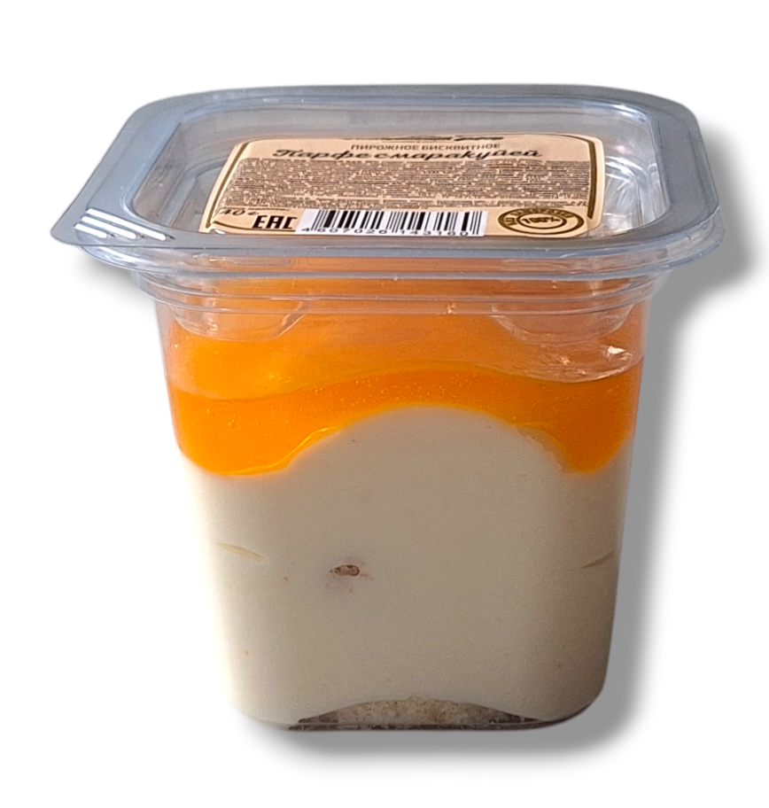 Пирожное Бисквитный двор Парфе с маракуйей, 140г