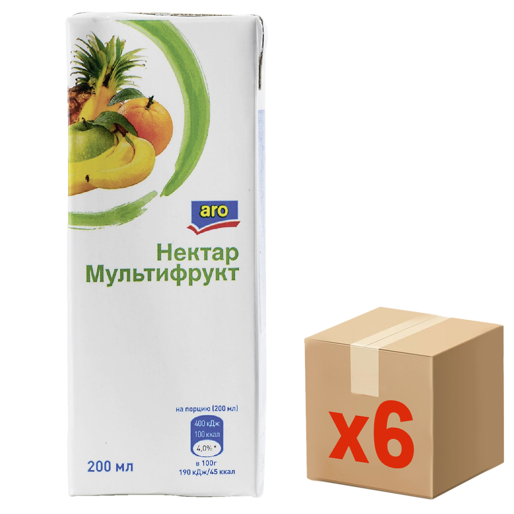 aro Нектар мультифруктовый, 200мл x 6 шт