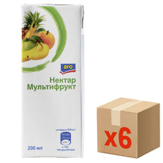 aro Нектар мультифруктовый, 200мл x 6 шт