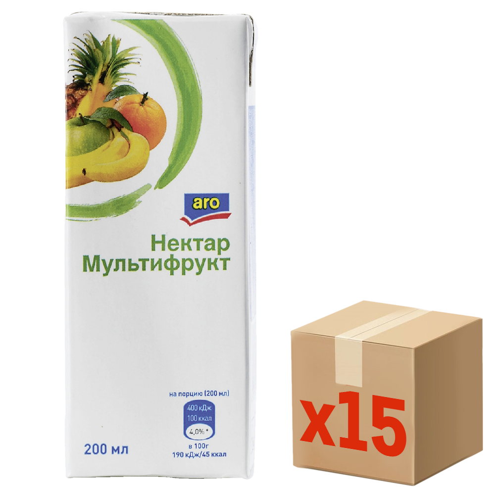 aro Нектар мультифруктовый, 200мл x 15 шт