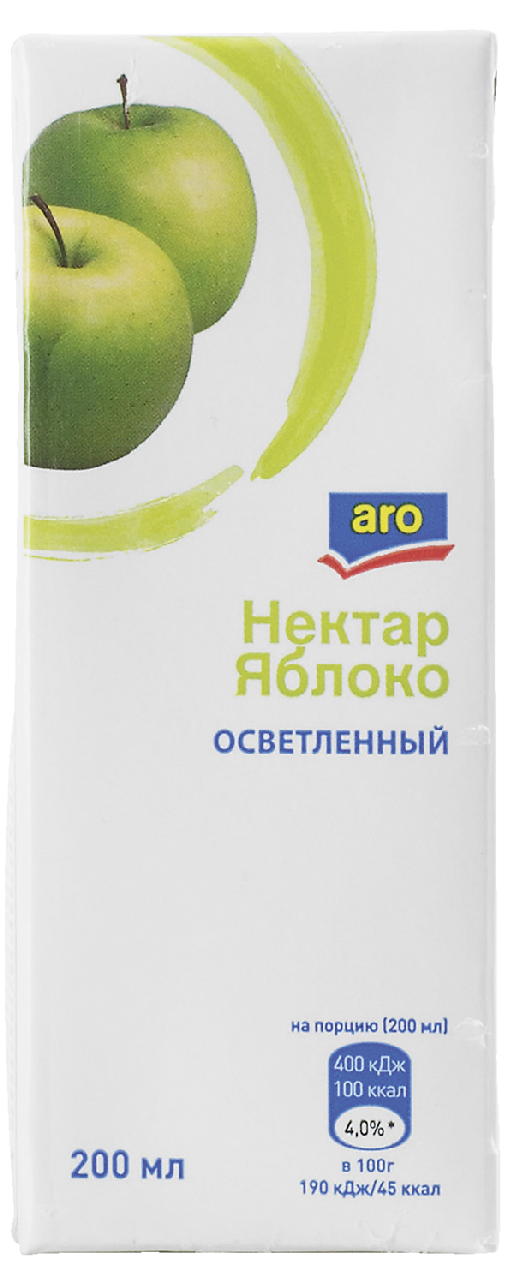 Изображение товара aro Нектар яблочный осветленный, 200мл
