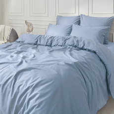 Комплект постельного белья Guten Morgen сатин темно-голубой евро