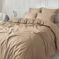Комплект постельного белья Guten Morgen сатин цвета капучино двуспальное