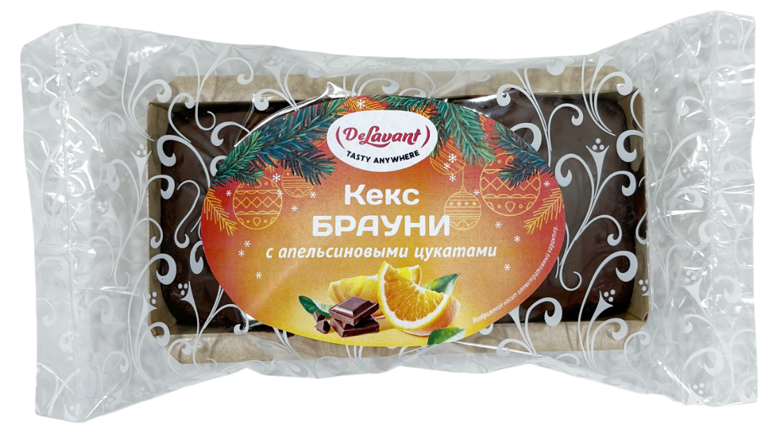 Кекс Delavant Брауни с апельсиновыми цукатами, 300г