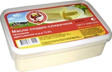 Масло сладко-сливочное Маслозавод Нытвенский Крестьянское несоленое 72.5%, 800г