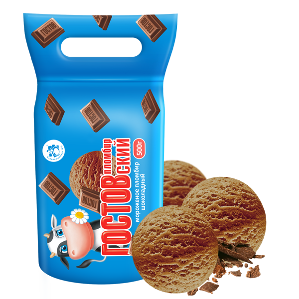 Мороженое пломбир ГОСТОВский Шоколадное 15%, 500г