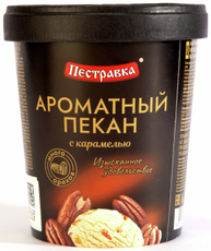 Мороженое пломбир Пестравка Ароматный пекан с карамелью ГОСТ, 250г