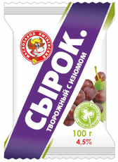 Сырок творожный Маслозавод Нытвенский с изюмом 4.5%, 100г