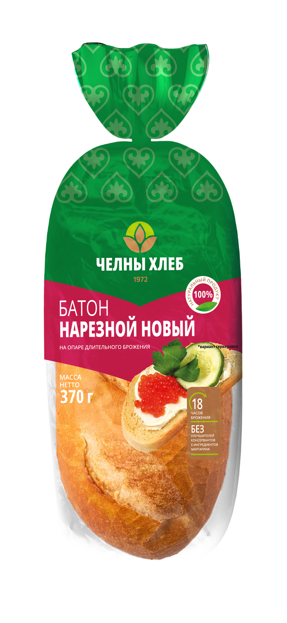 Батон Челны-хлеб Новый нарезной, 370г