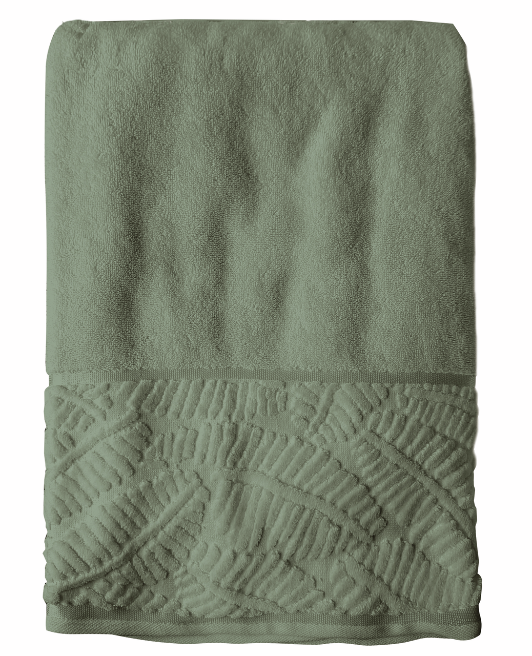 Полотенце Tessolo Home Листья махровое серо-зеленое 500г, 50 x 90см