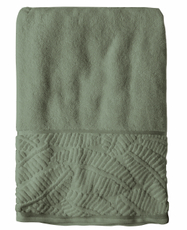 Полотенце Tessolo Home Листья махровое серо-зеленое 500г, 70 x 140см