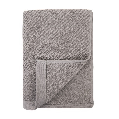 Полотенце Tessolo Home махровое диагональ серое холодное, 100 x 150 см